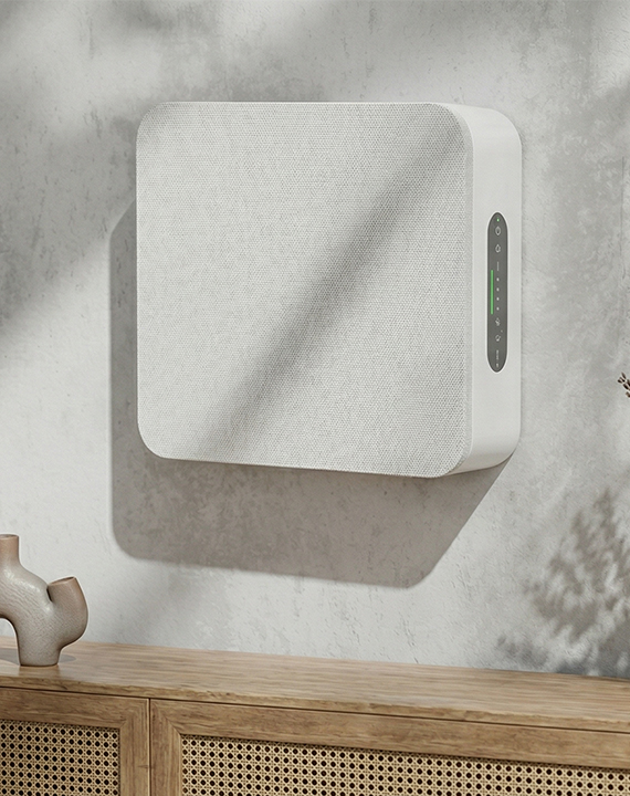 wall mounted air purifier in modern home office